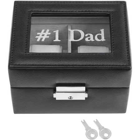 Personalized 2 Slot Leather Watch Box, Available in Monogram or Message