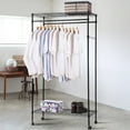 thumbnail image 3 of Costway Double Garment Rack Hanging Clothes Rail Rolling Adjustable Rod Portable, 3 of 10