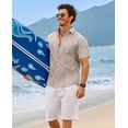 thumbnail image 2 of COOFANDY Mens Short Sleeve Shirts Casual Button Down Cotton Shirts Beach Vacation Clothes, 2 of 6