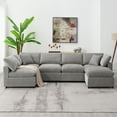thumbnail image 3 of Harper & Bright Designs Modern Modular U-Shaped Sectional Sofa with Ottoman, Chenille 5 Seat Sectional Cloud Couch Free Combination for Living Room, Gray, 3 of 16