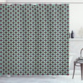 thumbnail image 1 of Abstract Shower Curtain, Geometric Circles in Squares Different Tones Modern Unusual Retro Hipster, Fabric Bathroom Set with Hooks, 69W X 75L Inches Long, Pale Sea Green Plum, by Ambesonne, 1 of 3