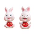 thumbnail image 1 of 2x Rabbit Statue Small Bunny Figurine Resin Craft for Office Cake Decoration Gloria Escultura de conejo, 1 of 9