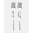 thumbnail image 3 of Scenario Textured Hoop Earrings, Silver-Tone, 3-Pair Set, 3 of 5