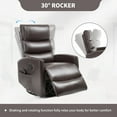 thumbnail image 3 of CQSXDA Cozy Heat Massage Manual Recliner Chair with Rocker and Swivel in Elegant Fabric Ideal for Your Living Room Comfort，Brown, 3 of 14