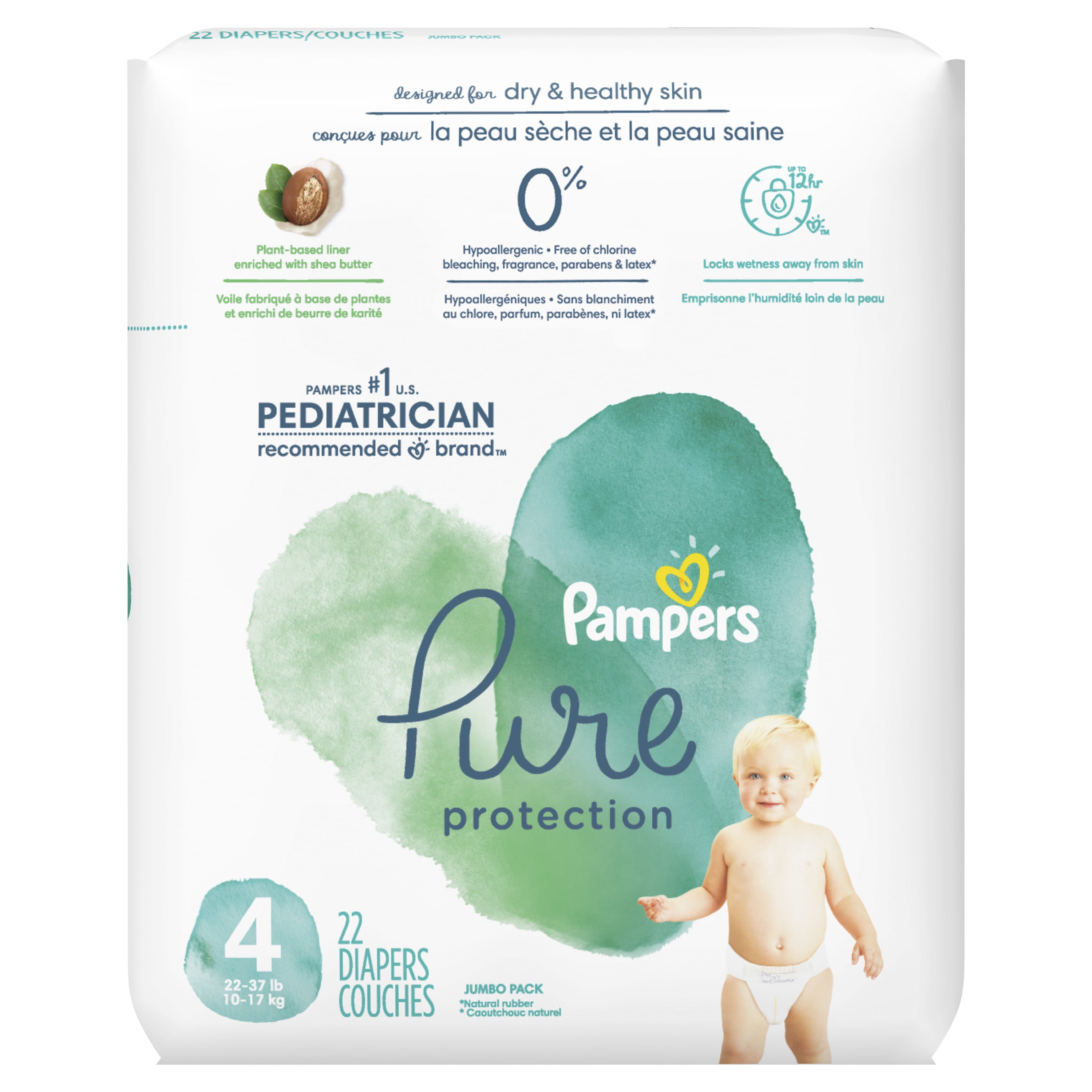 walmart pampers pure size 4