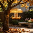thumbnail image 6 of huayou Orange Vertical Strip Bird Feeder Rain Cover, Wide Dome Wind Shield, Decoration, for Outdoor Hanging Bird Feeder, 9.84x4.72 inch, 6 of 6