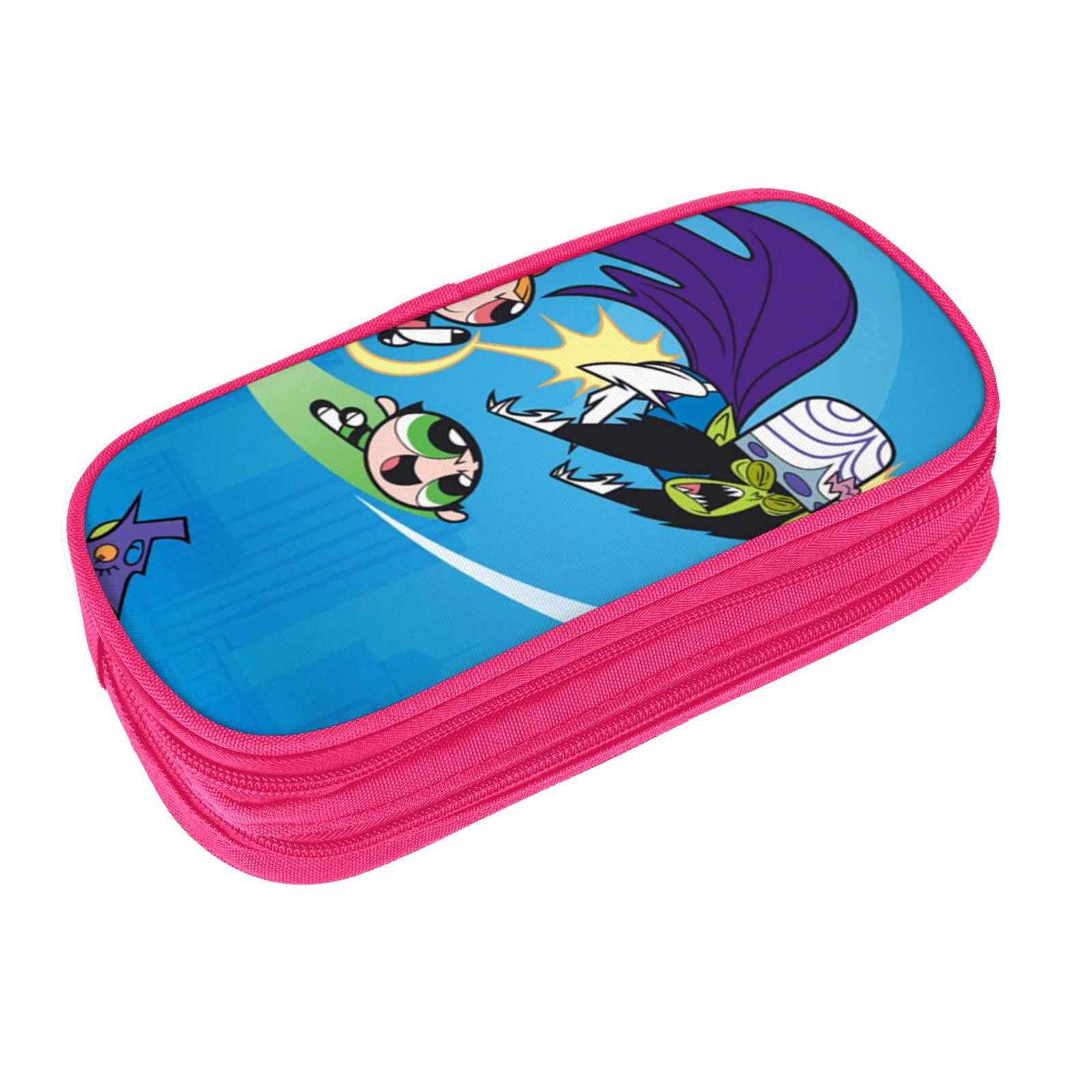 The Powerpuff Gi-rls Pencil Case Large Capacity Pencil Pouch Penbag Office Stationery Organizer Travel Makeup Bag Pink