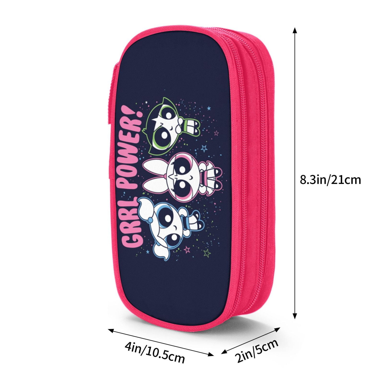 The Powerpuff Gi-rls Pencil Case Large Capacity Pencil Pouch Penbag Office Stationery Organizer Travel Makeup Bag Pink
