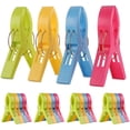 thumbnail image 2 of Random Color 16 Pcs Beach Towel Clips Chair Clips Towel Holder for Beach Chair Pool Chairs on Cruise, Plastic Chair Towel Clips Clamp Holder-Keep Your Towel from Blowing Away, Clothes Lines, 2 of 4
