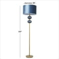 thumbnail image 4 of DecMode 69" Ribbed Blue Floor Lamp with Blue Velvet Shade, 4 of 17