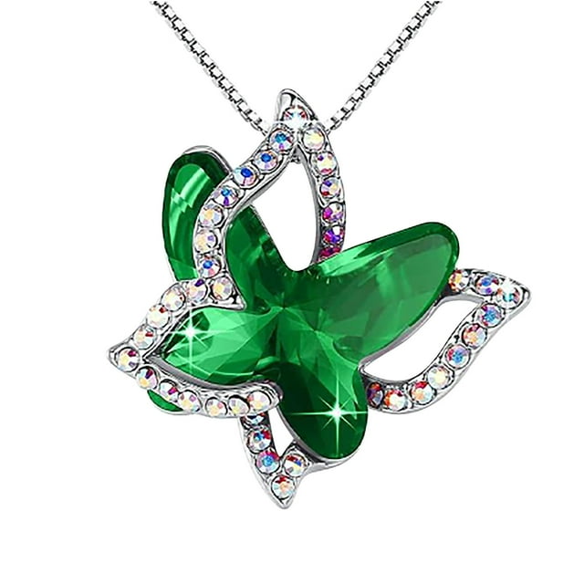 RYRDWP Collier Pendentif Papillon Mode Multicolore en Cristal pour Femmes
