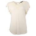 thumbnail image 3 of Lauren Ralph Lauren Womens Linen Crochet Trim Blouse, 3 of 4