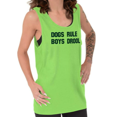 Brisco Brands Dogs Rule Boys Drool Girl Power Tank Top T-Shirt For (Best Runes For Tank)