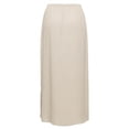 thumbnail image 6 of Wxolcjlv Womens Solid Side Slit Maxi Skirt Drawstring Waist Casual Travel Long Skirts, 6 of 7