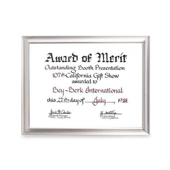 Bey-Berk International SF175-14 8.5 x 11 in. Silver Plated Picture Frame with Easel Back