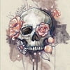 (TENVOLTS)Resin Full Round Diamond Painting Skeleton Flower Handmade Picture Craft