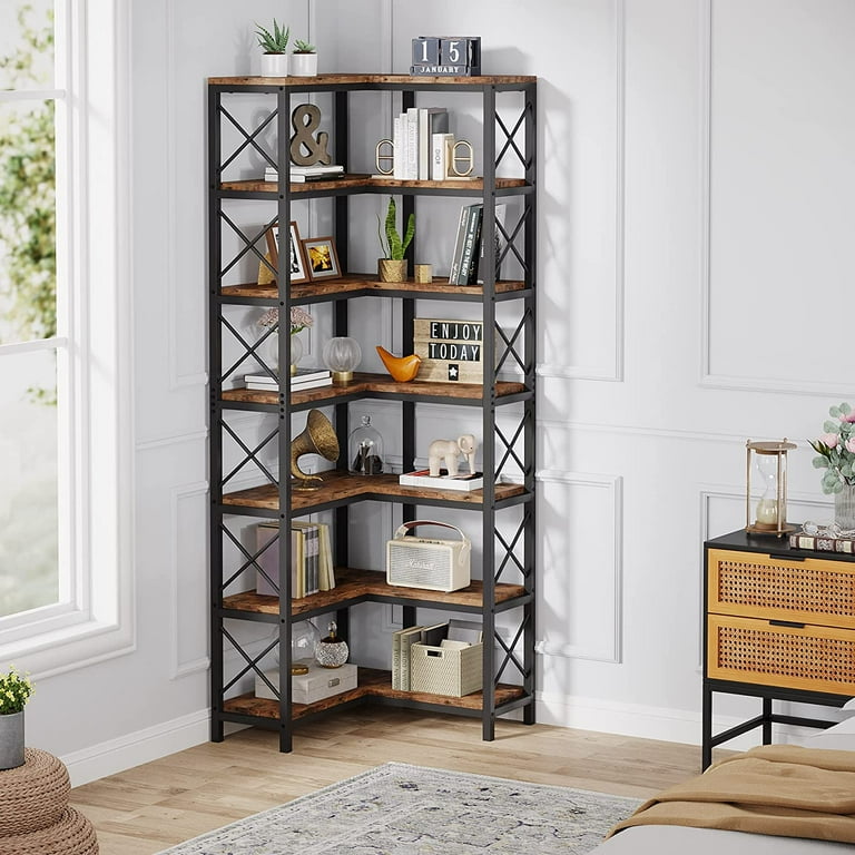 Long corner bookshelf deals