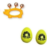 Hohner Kids Yellow Pig Animal Jingle Bells Deluxe w/ Yellow Rhythm Percussion Egg Shakers Pair