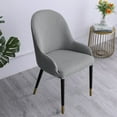 thumbnail image 3 of Washable Upholstered Arm Dining Chair with Nailed Trim Protector for Dining Living Room,Light Grey, 3 of 8