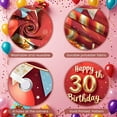 thumbnail image 4 of Gold Balloon 30th Birthday Banner Gift Box Display Colorful Balloons Red Background Birthday Celebration Background for 30th Birthday Party Adult Celebration Indoor Decoration, 4 of 9