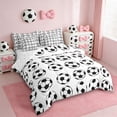 thumbnail image 4 of Erosebridal Cute Soccer Pattern 7-Piece Bedding Comforter Set,Football Sport Ball Games Kids King Bedding Sets,Reversible, 4 of 7