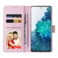 thumbnail image 3 of Nalacover Wallet Case for Samsung Galaxy S20 FE, Flower Pattern PU Leather Wrist Strap Handbag Magnetic Clasp Flip Cover with Kickstand Card Slots Holder Soft TPU Shockproof Case,Rose Flower, 3 of 8