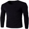 thumbnail image 1 of T-Shirt à Col Rond pour Hommes Coupe Ajustée Manches Longues Basique Thermique Chandail Décontracté Chandails Couches de Base Hauts, 1 of 5