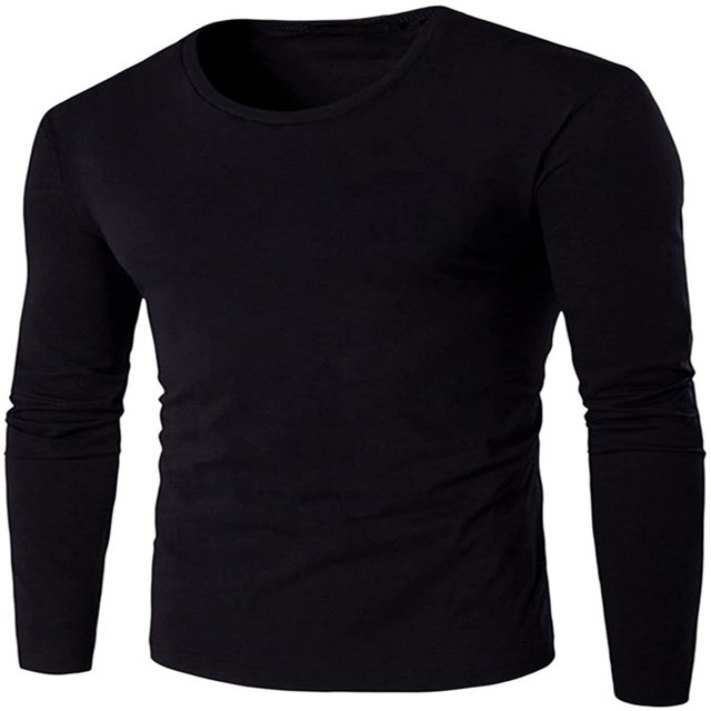T-Shirt à Col Rond pour Hommes Coupe Ajustée Manches Longues Basique Thermique Chandail Décontracté Chandails Couches de Base Hauts