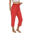 thumbnail image 2 of Mwjwdo Capri Pants for Girls Casual Summer Pants Lightweight Workout Pant Stretch Comfy Gym Yoga Pant High Waist Trousers Red 12 Years, 2 of 9