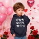 thumbnail image 4 of Sudadera con capucha y estampado de corazón de San Valentín, sudadera de manga larga para niños y niñas, chaqueta para niñas de talla mediana y grande., 4 of 7