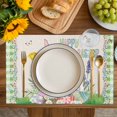 thumbnail image 4 of Easter Placemats Set of 6, Spring Rustic Rabbit Botanical Flowers Eggs Plaid Placemats for Dining Table, Place Mats for Kitchen Tabletop, Waterproof Wipeable Dining Table Mats Set, 4 of 9