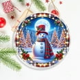 thumbnail image 6 of Christmas Door Sign Hanging Decoration – Snowman Scene PVC Holiday Pendant with Rope – Indoor Outdoor Wall Decor for Home, Party, Office, Front Door – 7.87" Clear Round Ornament, 6 of 6
