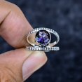 thumbnail image 2 of 925 Sterling Silver Amethyst Gemstone Handmade Jewelry Ring Size 5, 2 of 4