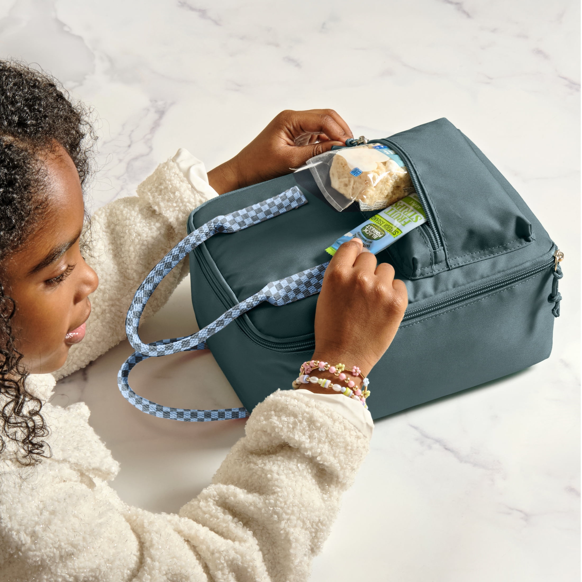 Fit & Fresh Connor Lunch Bag, Reusable Insulated Lunch Bag for Kids and Tweens, Lunch Box for School, Boulder Gray