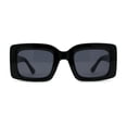 thumbnail image 1 of Womens Thick Rimmed Square Rectangular Sunglasses All Black, 1 of 4
