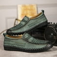 thumbnail image 6 of Spring Summer New Men's Casual Hollow Loafers Slip On Breathable Leather Flats Boat Shoes Driving Shoes Moccasins Comfort Walking Shoes, 6 of 16
