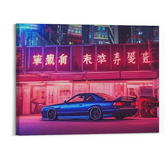 BCIIG  JDM Car Poster Skyline R34 Poster Decorative Painting Canvas Wall Art Living Room Posters Bedroom Painting 20x16inch