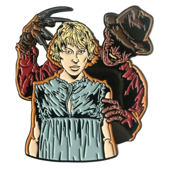 Nightmare on Elm Street Freddy Krueger and Tina 1.75 Inch Tall Enamel Metal Pin