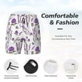 thumbnail image 4 of Kdxio Lavender Flowers Print Men's Swim Trunks with Compression Liner 7 Inch Inseam Quick Dry Swim Shorts, 4 of 7