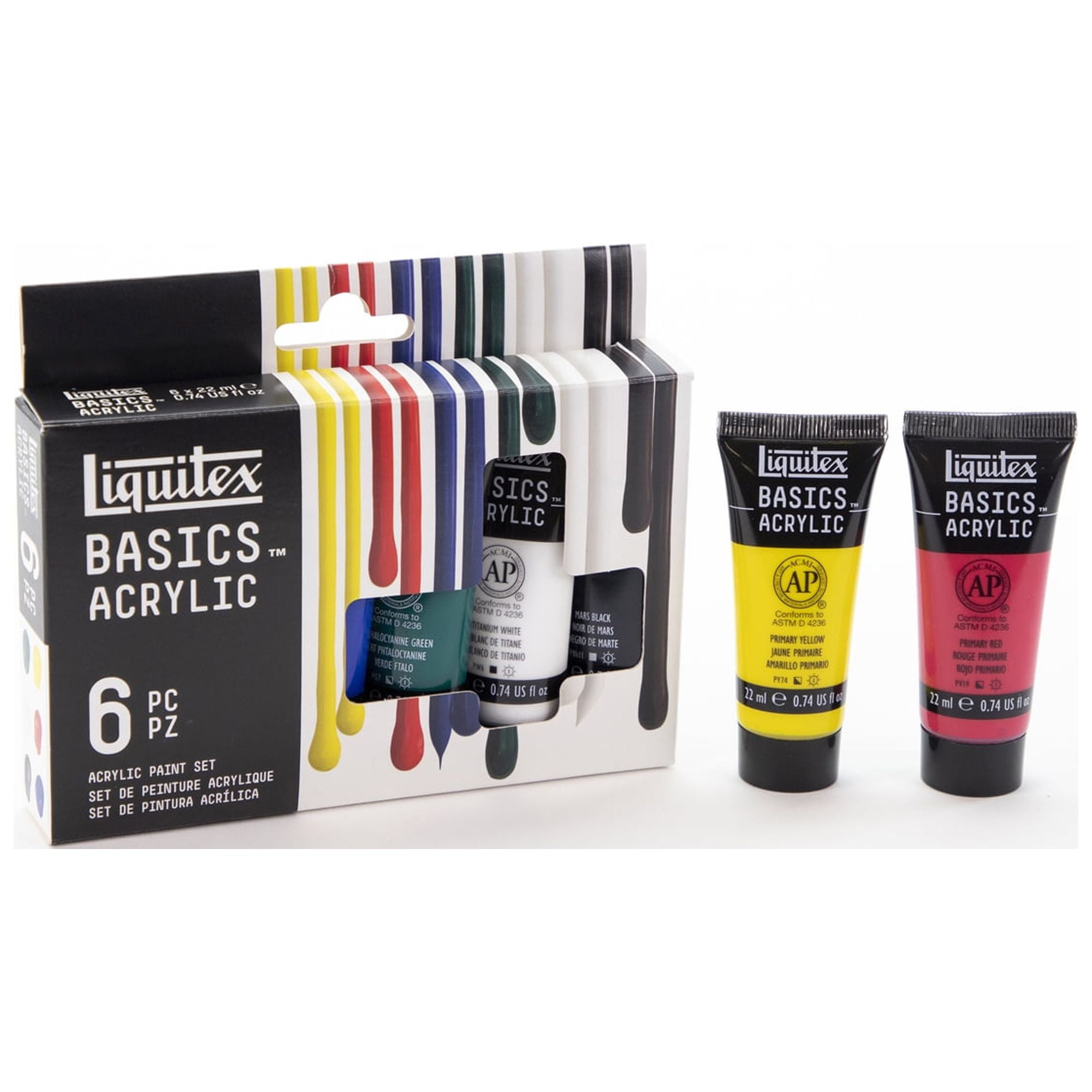 Liquitex BASICS Acrylic Paint 22ml/Tube, 6-Piece Set