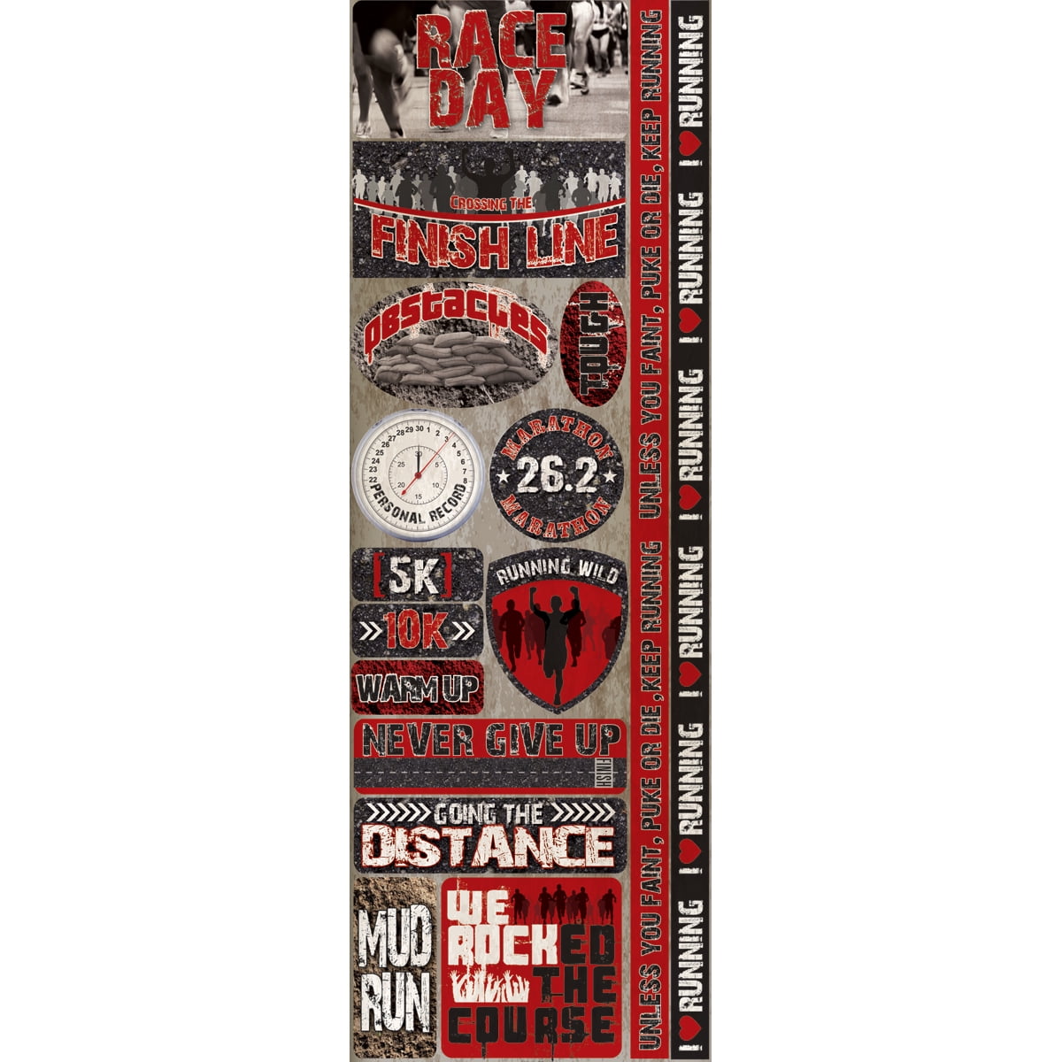 Signature Series Cardstock Combo Sticker 4.25'X12'-Running