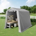 thumbnail image 3 of Homall 6X8 ft Storage Tent Outdoor Portable Shelter Shed for Motorcycle, Waterproof and UV Resistant, Anti-Snow Carport with Rolled up Zipper Doors and Vents,Gray, 3 of 8