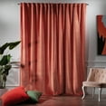 thumbnail image 2 of 3S Brother's Solid Luxury Matte Velvet Soft Curtains Set of 2 Panels Hanging Back Tap & Rod Pocket Home Décor Bedroom Kitchen Office Windows Room Darkering ( Coral-52"x84"), 2 of 6