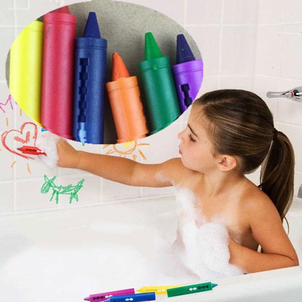 6Pcs/Set Bathroom Crayon Erasable Graffiti Toy Doodle Pen for Baby Kids  Bathing 