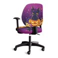 thumbnail image 4 of CHAQLIN Desk Chair Slipcovers Black Cat on Jack-o‘-lantern with Bow with Removable Decorative Office Chair Cover for Boss Chair, 2 Pieces Rotating Sweivel Chair Slipcover, 4 of 8
