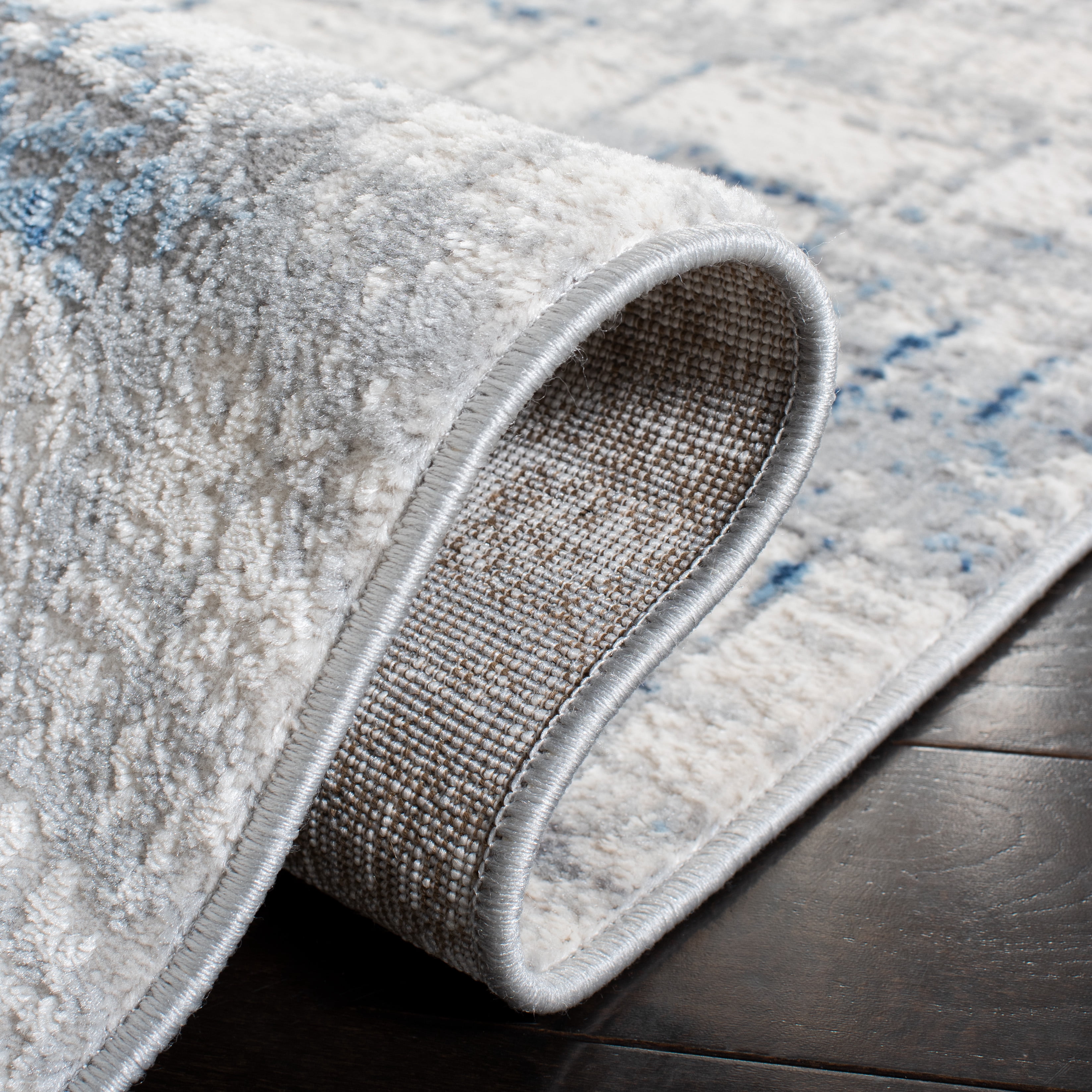 SAFAVIEH Amelia Edden Abstract Area Rug, Ivory/Blue, 9' x 12'