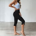 thumbnail image 4 of Mifsaly Cropped Leggings for Women Button Detail Soft Stretchy Capris Casual Summer Vacation Everyday Wear Clothes 2026, 4 of 6