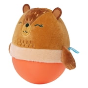 Manhattan Toy Wobbly Bobbly Bear Weighted, Soft Silicone Wobble Ball with Embroidered Plush Baby & Toddler Toy