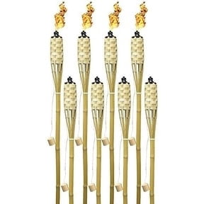 Matney  Torches - Includes Metal Oil Canisters with Covers to Extinguish flame (8 Pack)