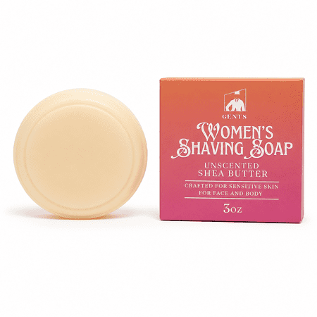 Women's Unscented Shea Butter All Natural Shaving Soap – Ideal for Sensitive Skin, Long Lasting, and Perfect for Shaving Legs – Moisturizes and Rehydrates Skin